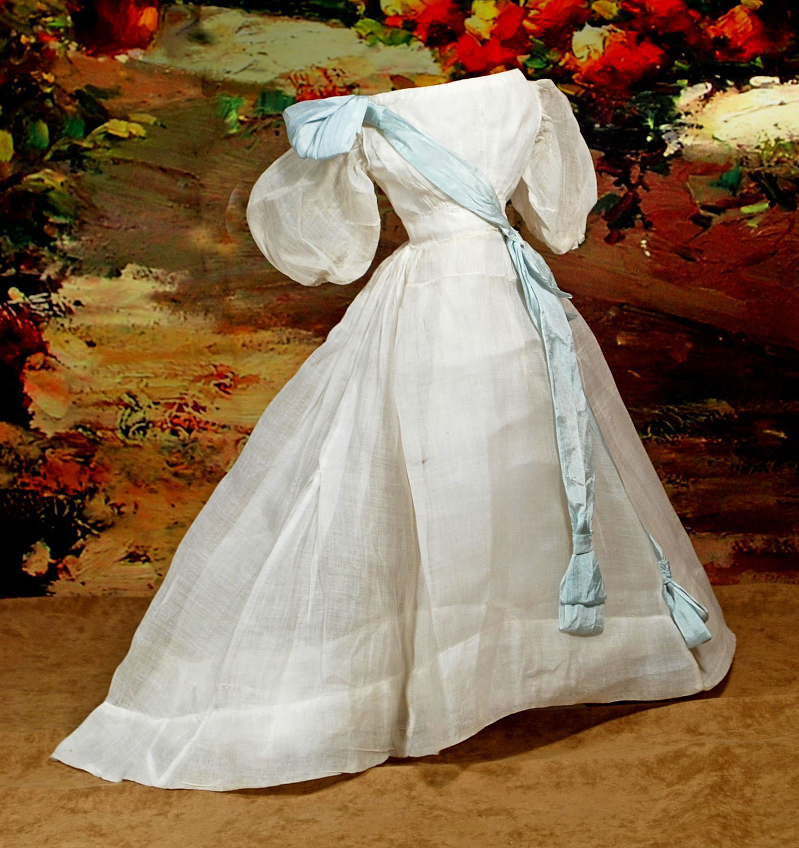 ANTIQUE WHITE GOWN FOR FASHION DOLL (1 of 1)