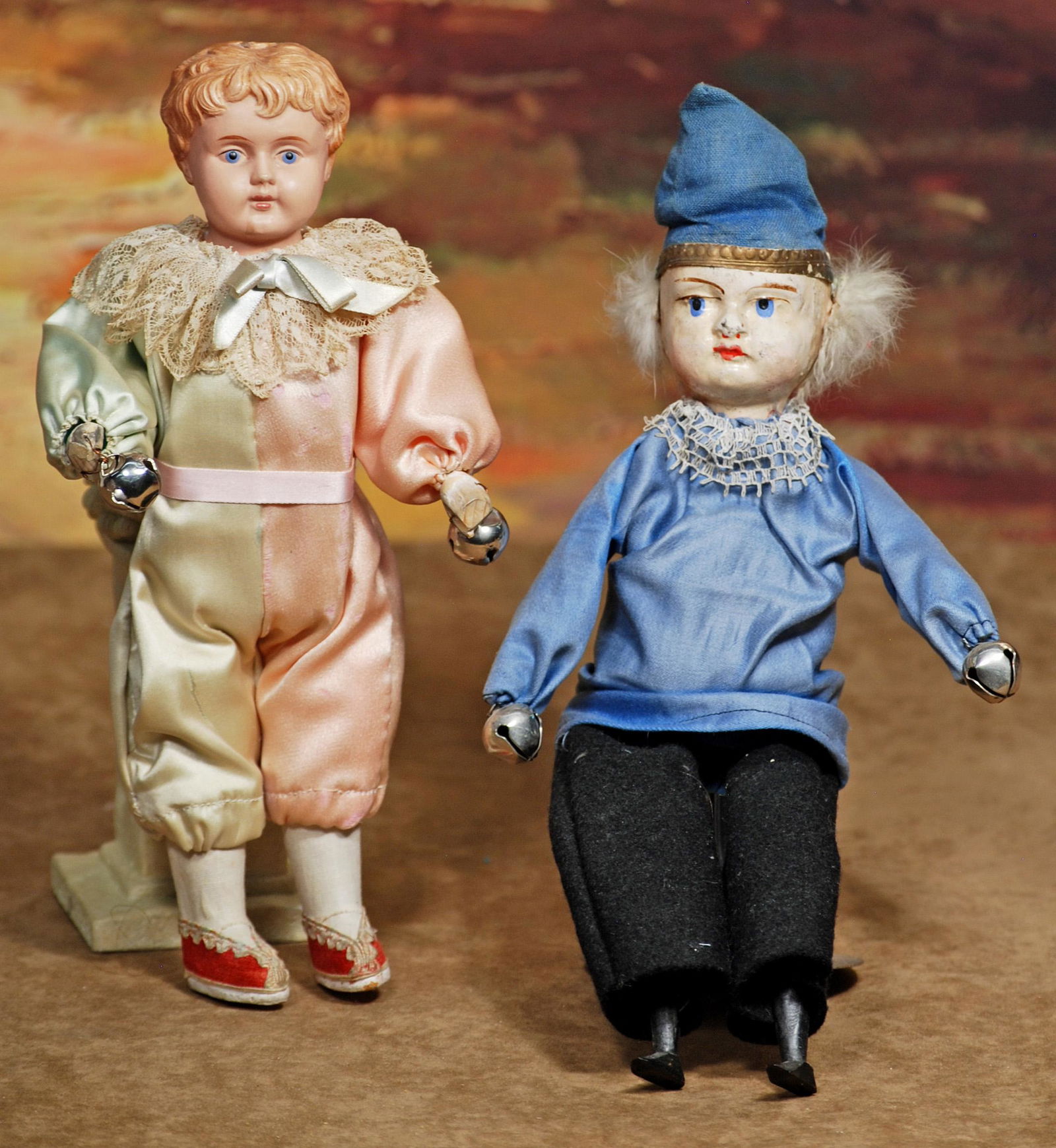 MUSICAL CELLULOID BELL RINGER & ANTIQUE SQUEAK TOY (1 of 1)