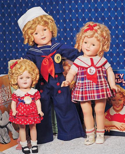 IDEAL COMPOSITION SHIRLEY TEMPLE IN "LITTLEST REBE: IDEAL COMPOSITION SHIRLEY TEMPLE IN "LITTLEST REBEL" SHORT DRESS. Marks: 13 Shirley Temple. 13". Composition socket head on five-piece jointed body, sleep eyes, applied and painted lashes, tapered bro