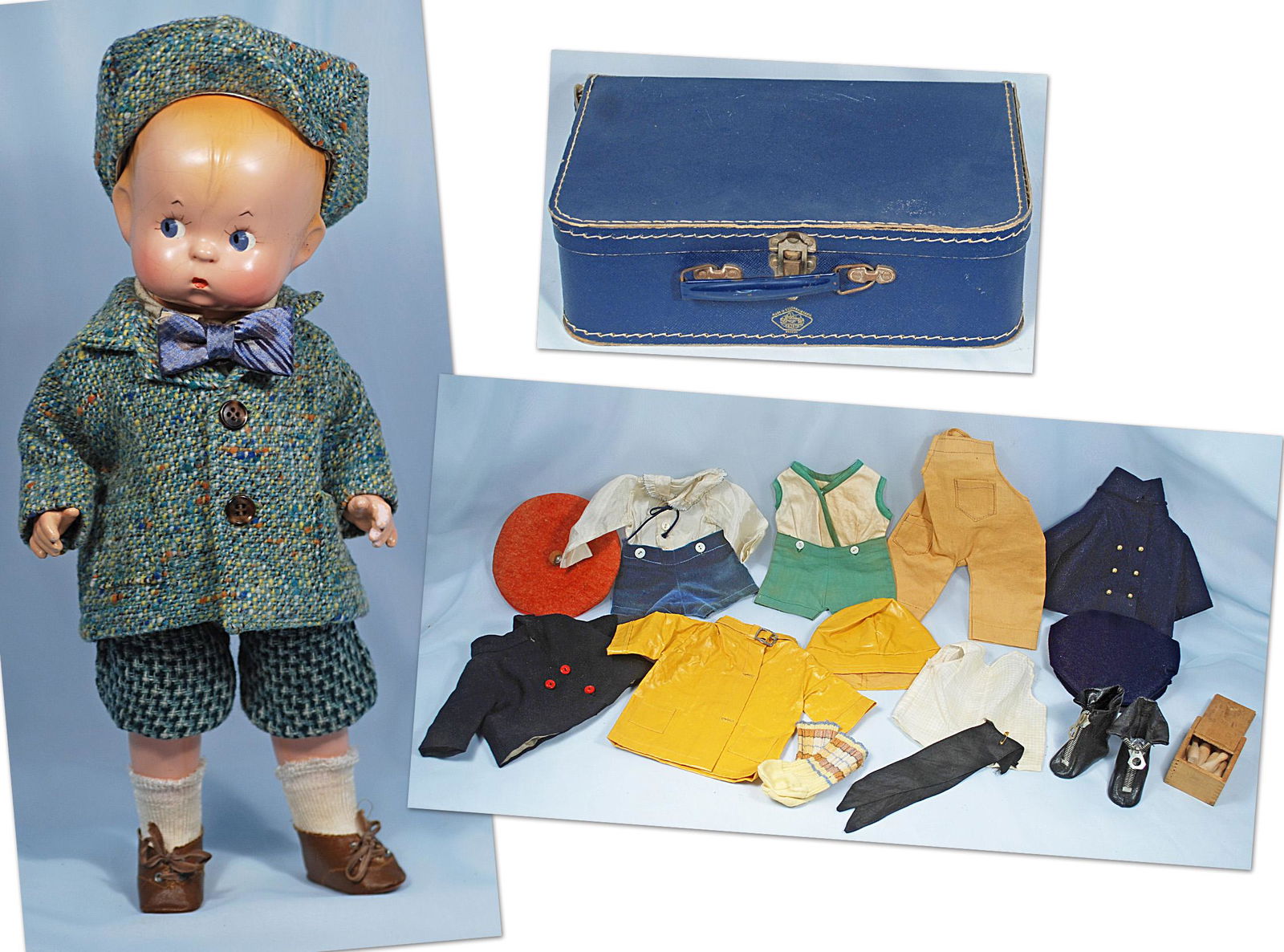 EFFANBEE SKIPPY DOLL WITH SUITCASE AND WARDROBE (1 of 4)