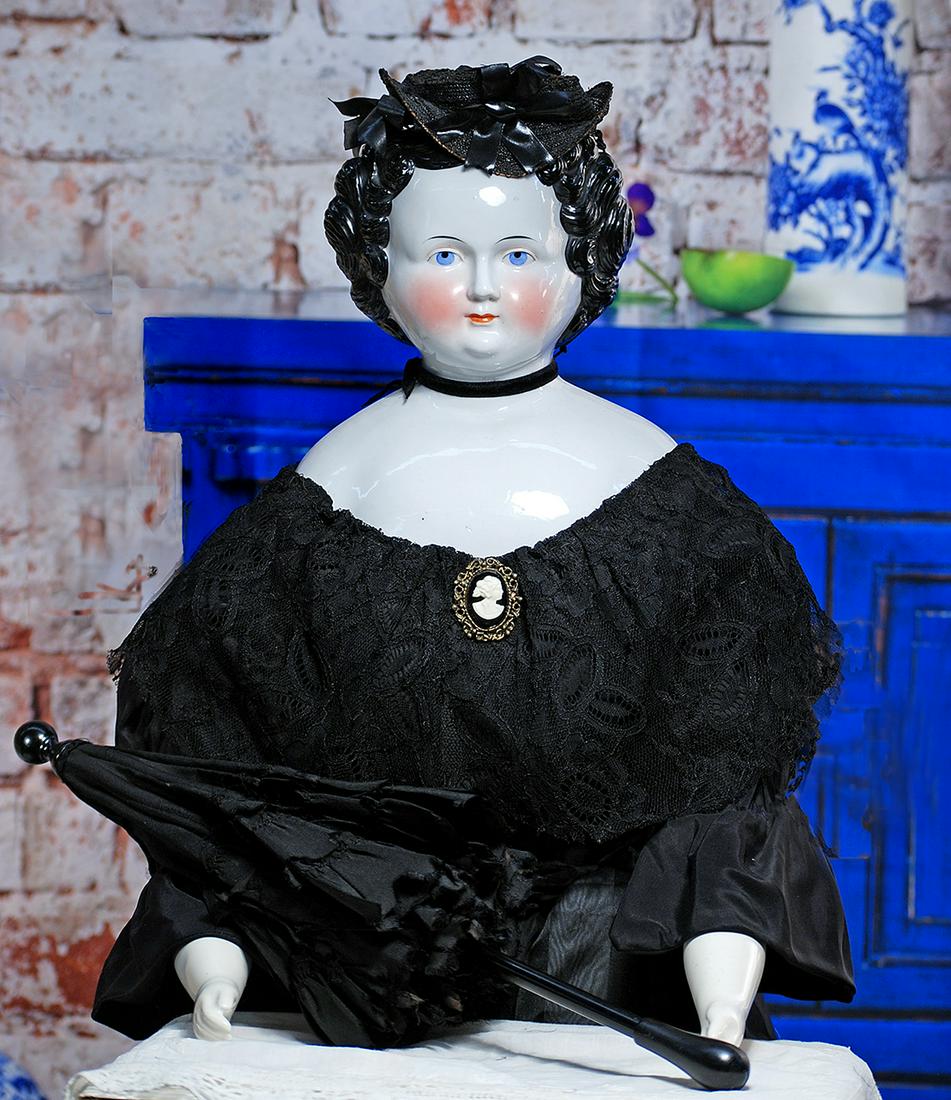 85.  LARGE GERMAN CHINA LADY OF THE CIVIL WAR ERA. (1 of 2)