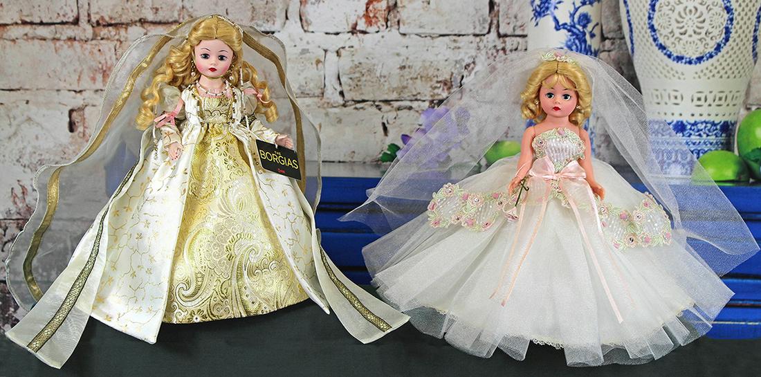 257. TWO CISSETTE BRIDES BY ALEXANDER.  10”. (1 of 1)