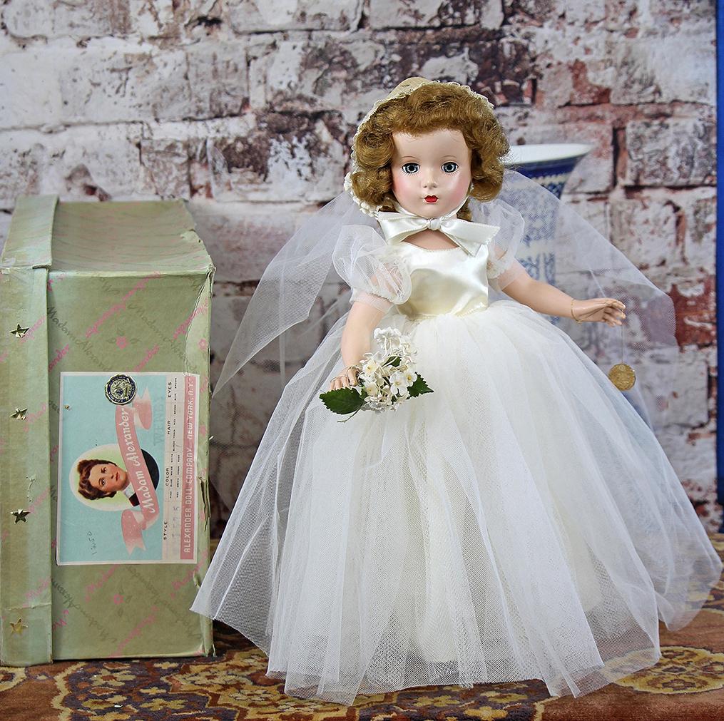 258.  ALEXANDER 1952 WENDY BRIDE DOLL.  14".  Hard (1 of 1)