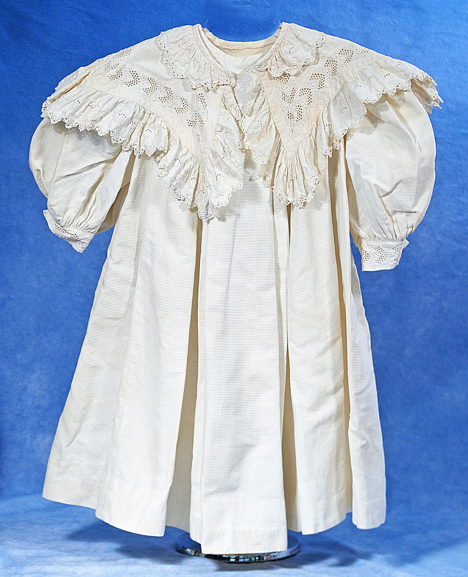 294.  ANTIQUE COTTON PIQUE DRESS FOR LARGE DOLLS. (1 of 1)