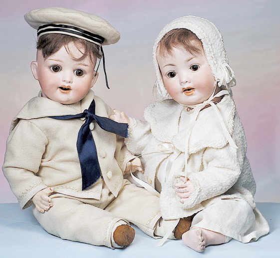 GERMAN BISQUE CHARACTER BABY BY OTTO REINECKE. Mar: GERMAN BISQUE CHARACTER BABY BY OTTO REINECKE. Marks: P.M. 914. 14". Bisque socket head, brown sleep eyes, painted lashes, multi-stroked brows, open mouth, accented lips, two upper teeth, original moh