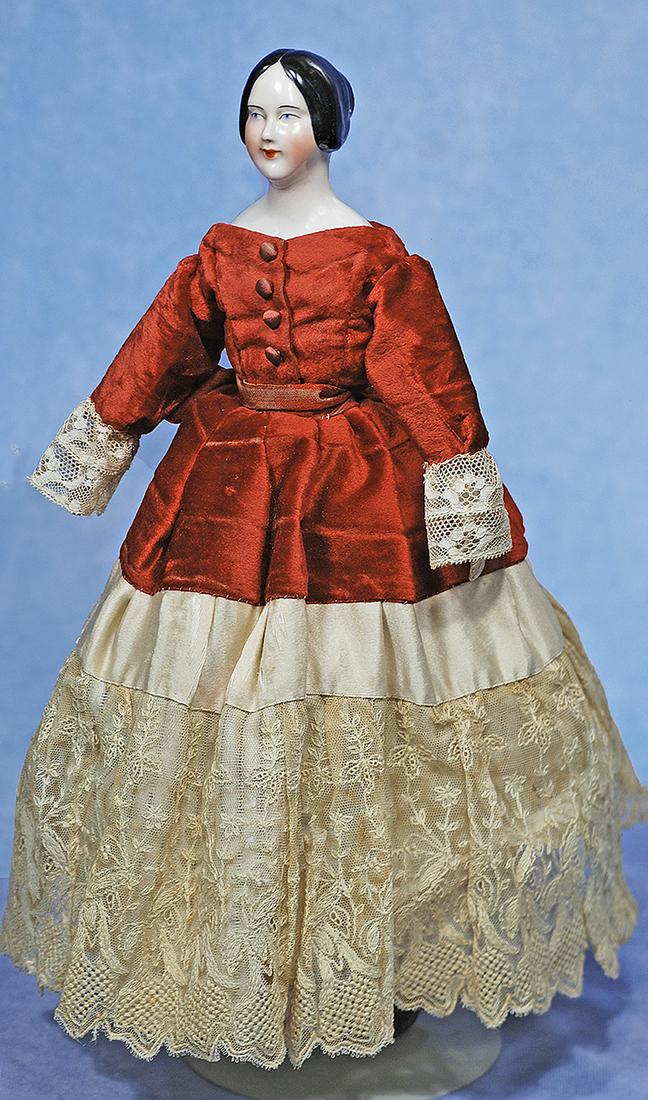 GERMAN PORCELAIN LADY WITH ELEGANTLY SCULPTED HAIR (1 of 3)