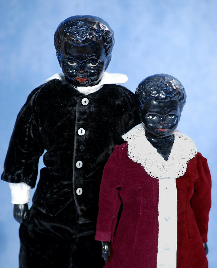 BLACK GERMAN PORCELAIN GENTLEMAN WITH SCULPTED HAIR (1 of 2)