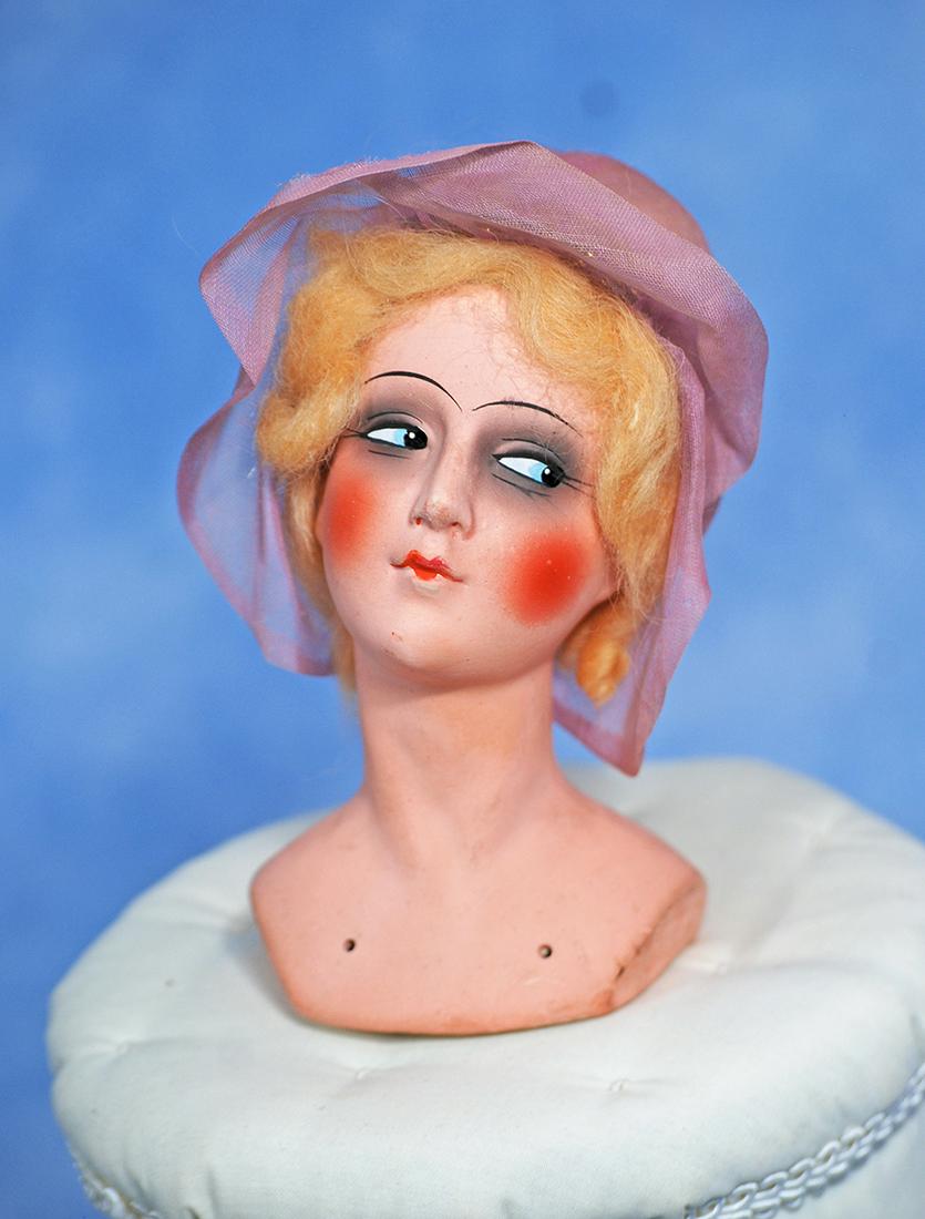 PAPER MACHE ART DECO DOLL HEAD (1 of 1)