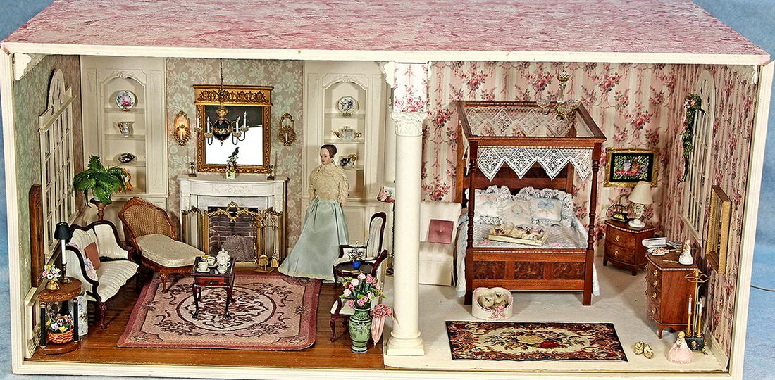 BEAUTIFULLY FURNISHED DOLL HOUSE ROOM BOX (1 of 3)