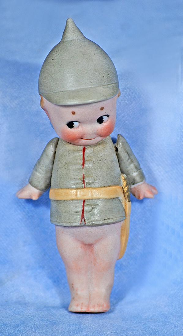 GERMAN ALL-BISQUE KEWPIE SOLDIER (1 of 1)
