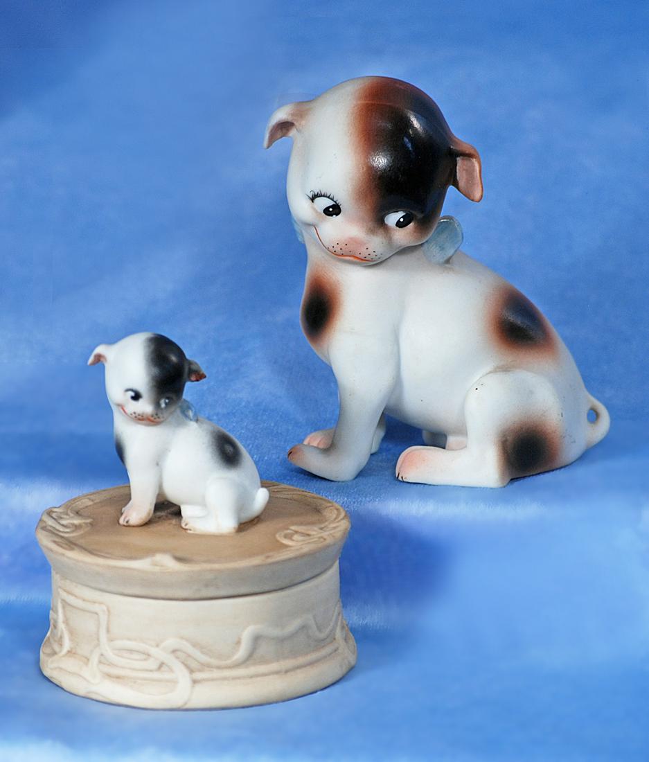 LARGE GERMAN ALL-BISQUE DOODLE DOG (1 of 2)