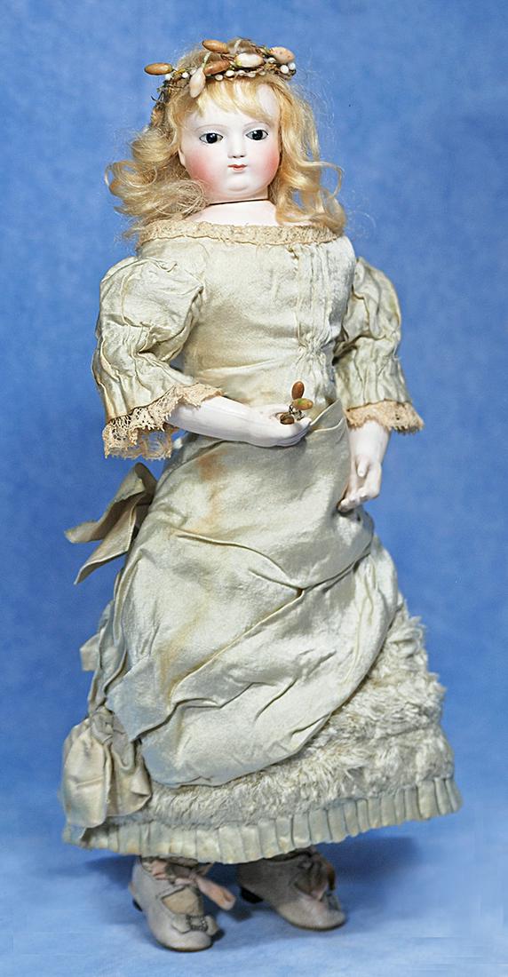 FRENCH BISQUE, ROHMER POUPEE WITH RARE SWIVELHEAD ATTACHMENT (1 of 2)