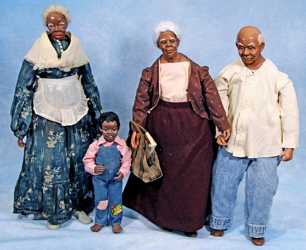 FAMILY OF BLACK DOLLS BY ARTIST MAGGIE HEAD KANE (1 of 1)