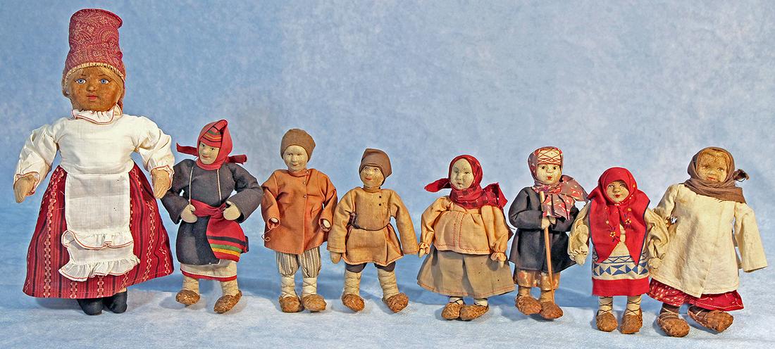 VINTAGE RUSSIAN CLOTH DOLLS (1 of 1)
