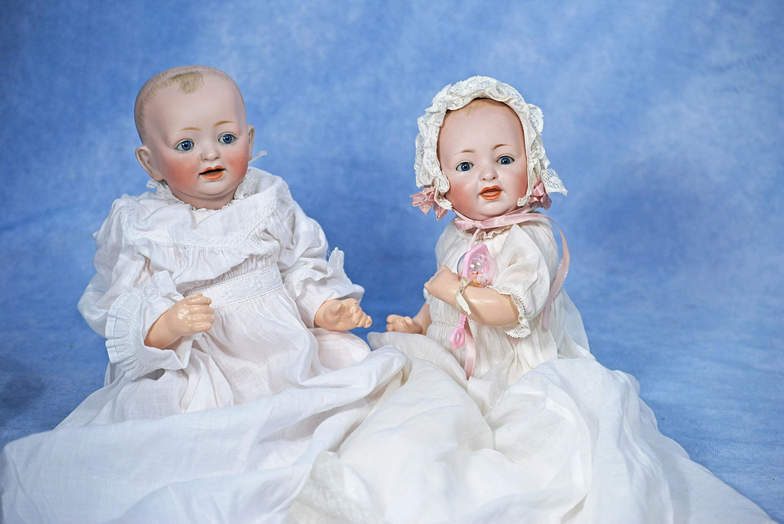 TWO GERMAN BISQUE KESNTER CHARACTER BABIES. (1 of 1)