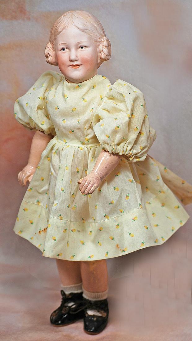 GEBRUDER HEUBACH BISQUE CHARACTER, 7852, WITH COILED BRAIDS (1 of 2)