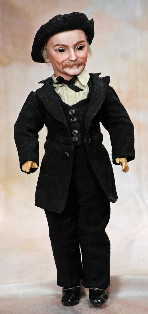 VERY RARE GERMAN BISQUE GENTLEMAN WITH SCULPTED MUSTACHE (1 of 3)