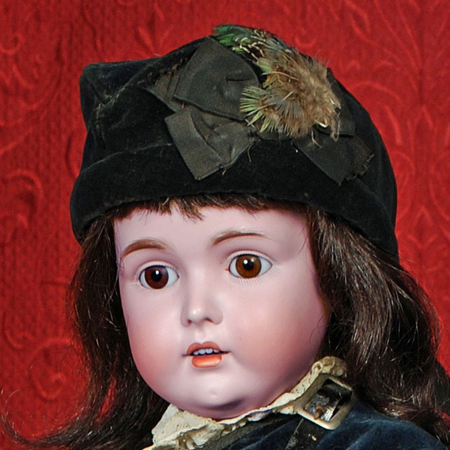 GERMAN BISQUE DOLL BY KESTNER.: GERMAN BISQUE DOLL BY KESTNER. Marks: M made in Germany 16/ 171. 29". Bisque socket head, brown sleep eyes, painted lashes, feathered brows, open mouth, shaded and accented lips, upper teeth, brunette