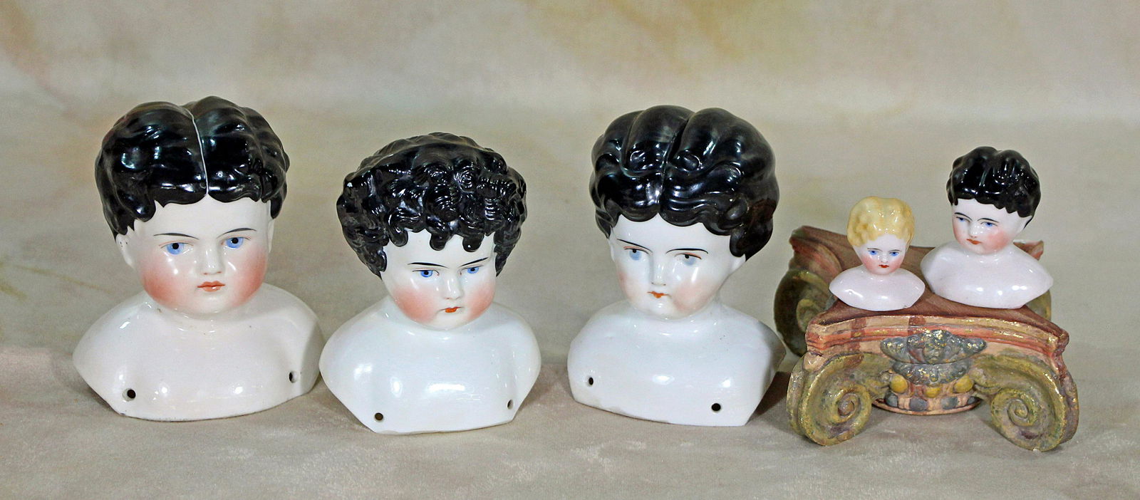 FIVE CHINA DOLL HEADS (1 of 1)