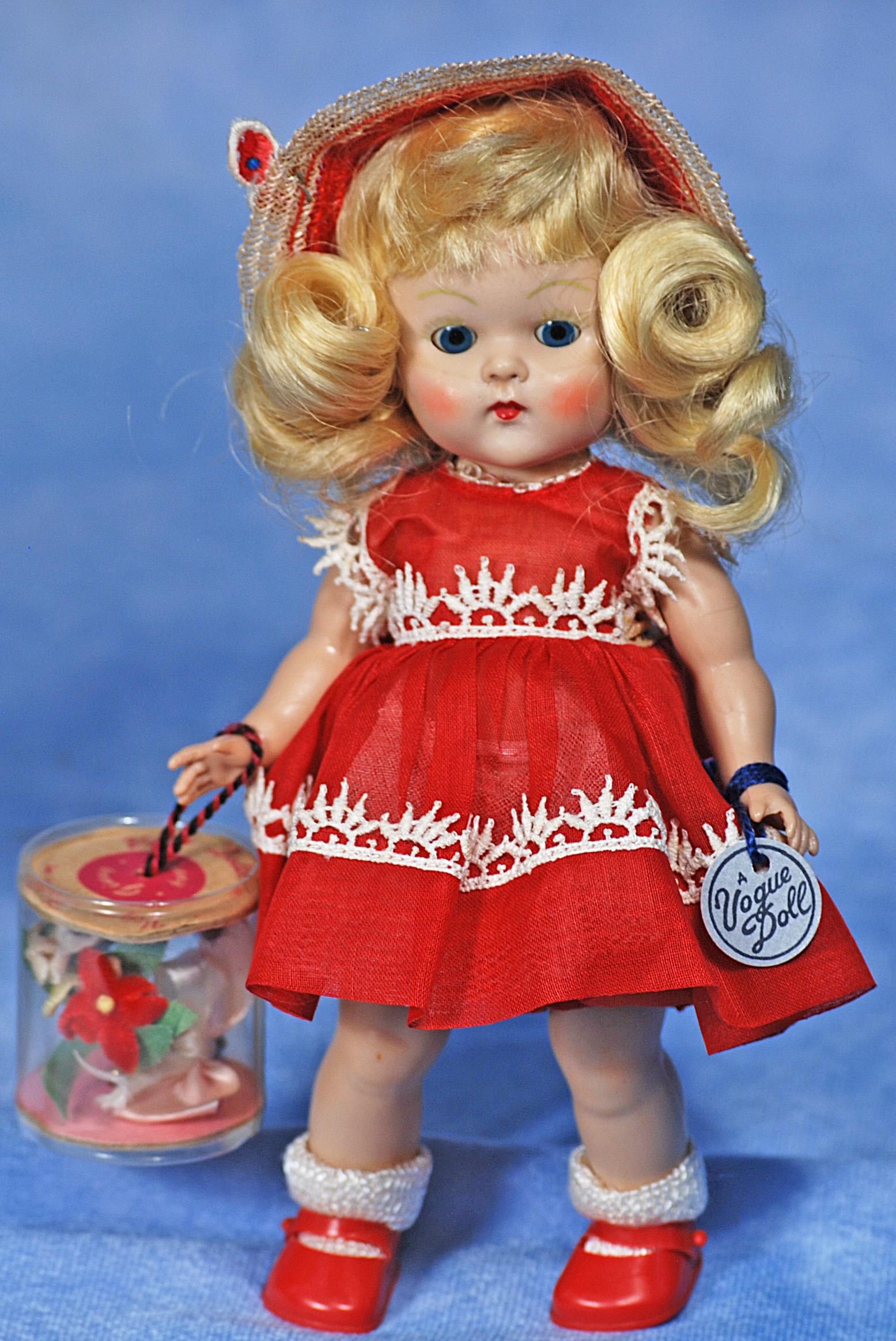VOGUE GINNY IN RED DRESS FROM “MY CORSAGE SERIES”, 1954 (1 of 1)