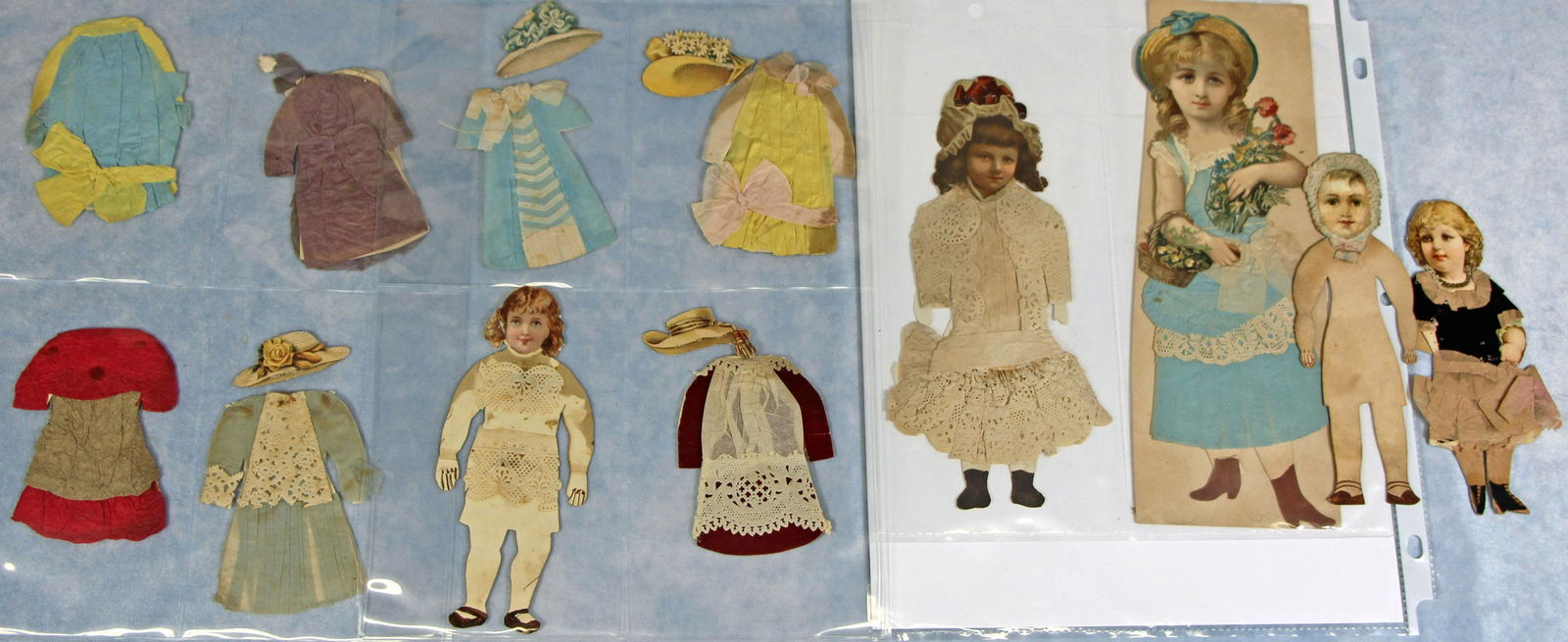FIVE VICTORIAN PAPER DOLLS WITH HANDMADE CLOTHES (1 of 1)