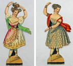 SUPER RARE FRENCH PAPER DOLL SET "TAGLIONI" IN ORIGINAL BOX, c. 1835.