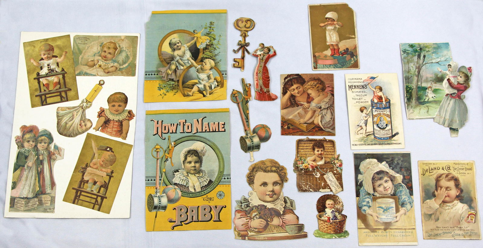 DIE CUT, CARDS, PAPER ADVERTISEMENTS, LATE 1800s/1900s (1 of 2)
