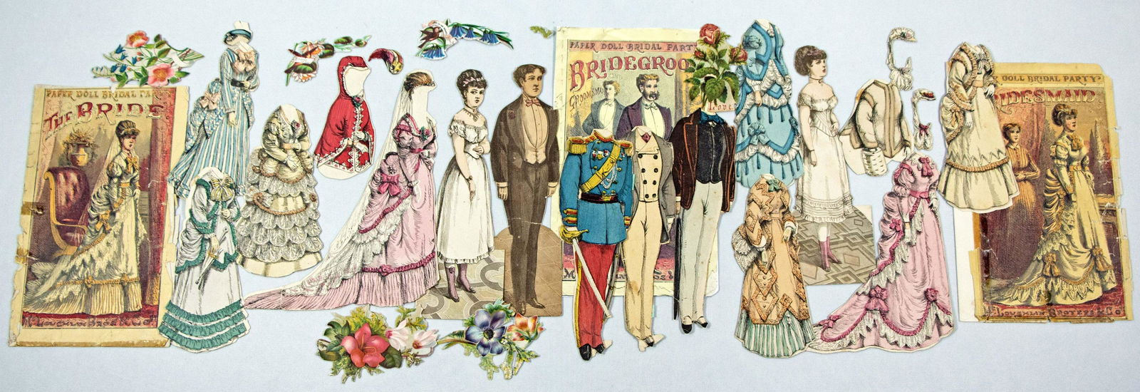 THE BRIDE, THE GROOM, AND BRIDESMAID, SERIES 1, LARGE McLOUGHLIN PAPER DOLLS, 1875-1876 (1 of 1)
