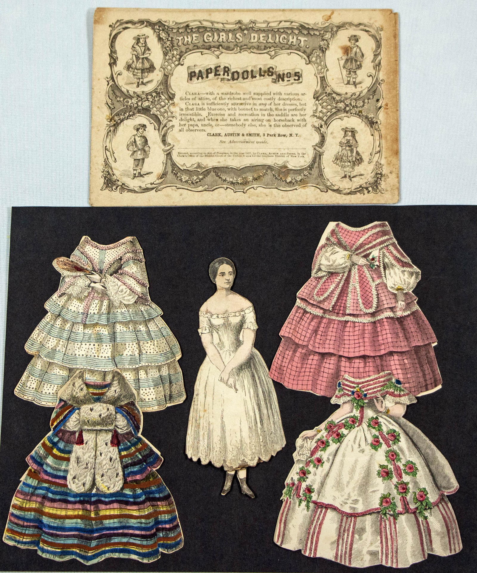 CLARA No. 5 PAPER DOLL BY CLARK, AUSTIN, & SMITH, c. 1860s (1 of 1)