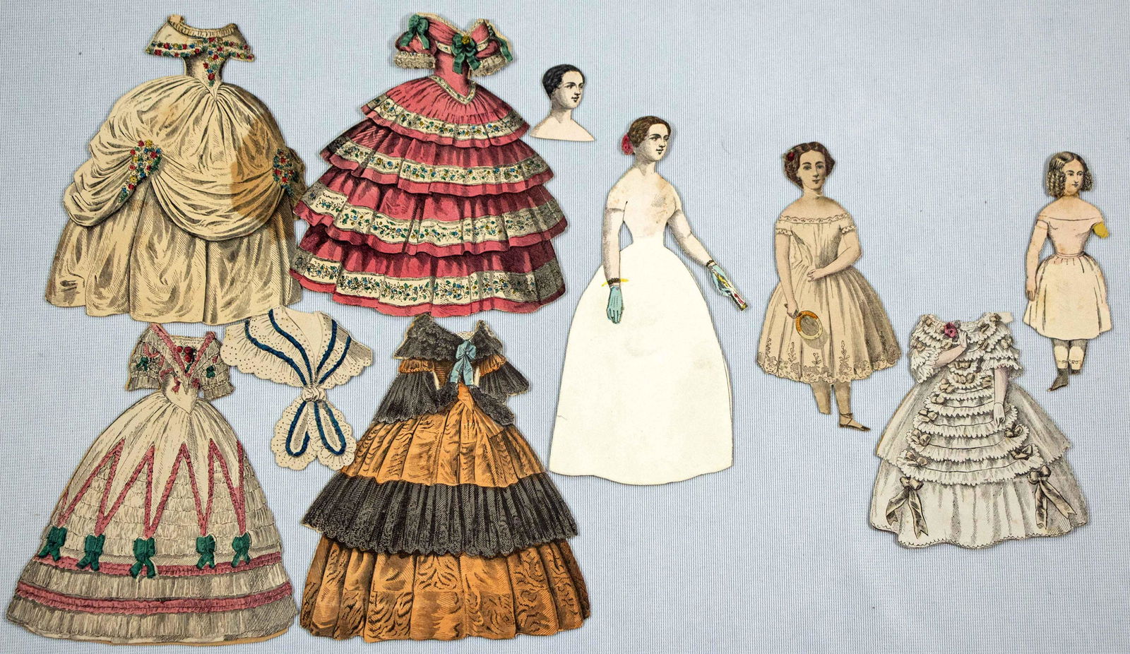 THREE PAPER DOLLS BY CLARK, AUSTIN, & SMITH, c. 1850s-1860s (1 of 1)
