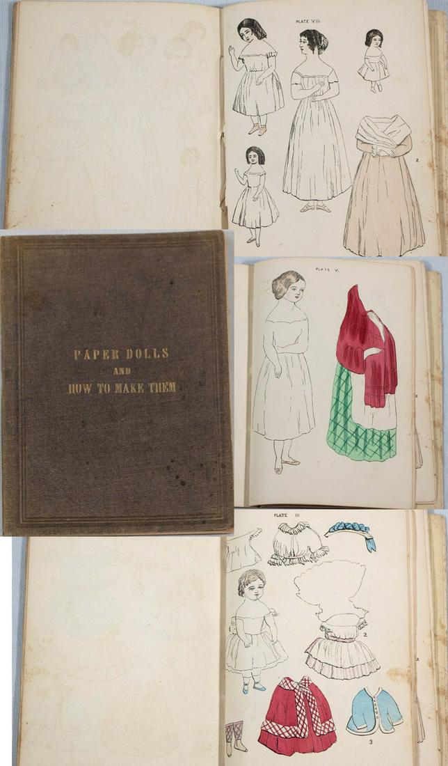 PAPER DOLLS AND HOW TO MAKE THEM ORIGINAL 1856 ANSON RANDOLPH BOOK (1 of 4)