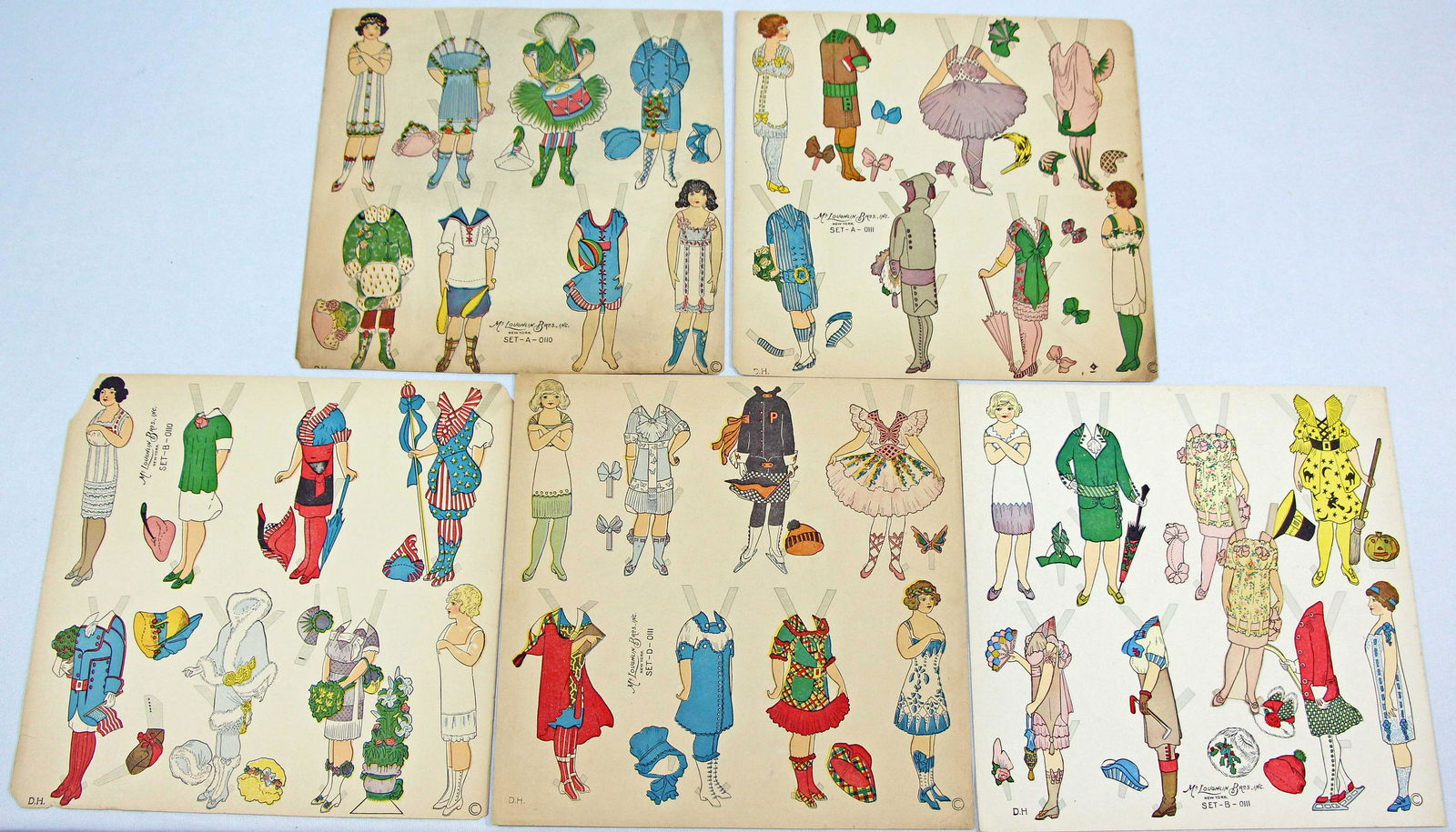 10 UNCUT McLOUGHLIN PAPER DOLLS, SERIES 0110 & 0111 (1 of 1)