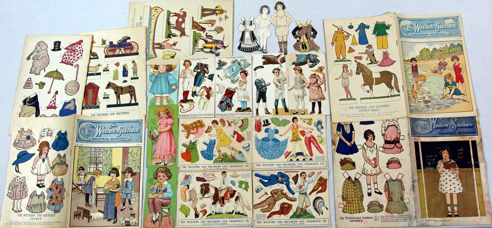 RARE GROUP OF CUT-OUT PICTURES AND PRINT ADVERTISING FOR WESTERN & SOUTHERS LIFE INSURANCE, c 1920 (1 of 2)