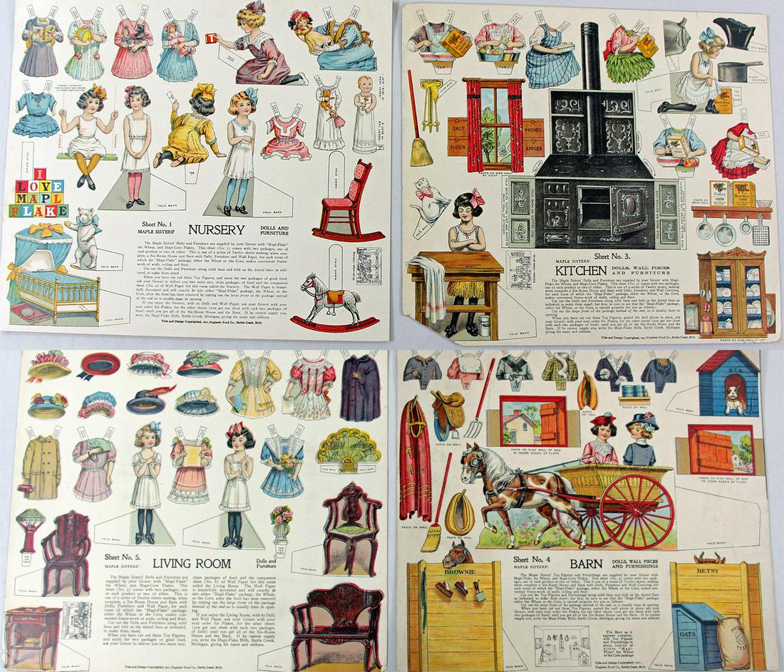 DOLLS & FURNITURE UNCUT PAPER DOLLS, 1910-1911 (1 of 5)