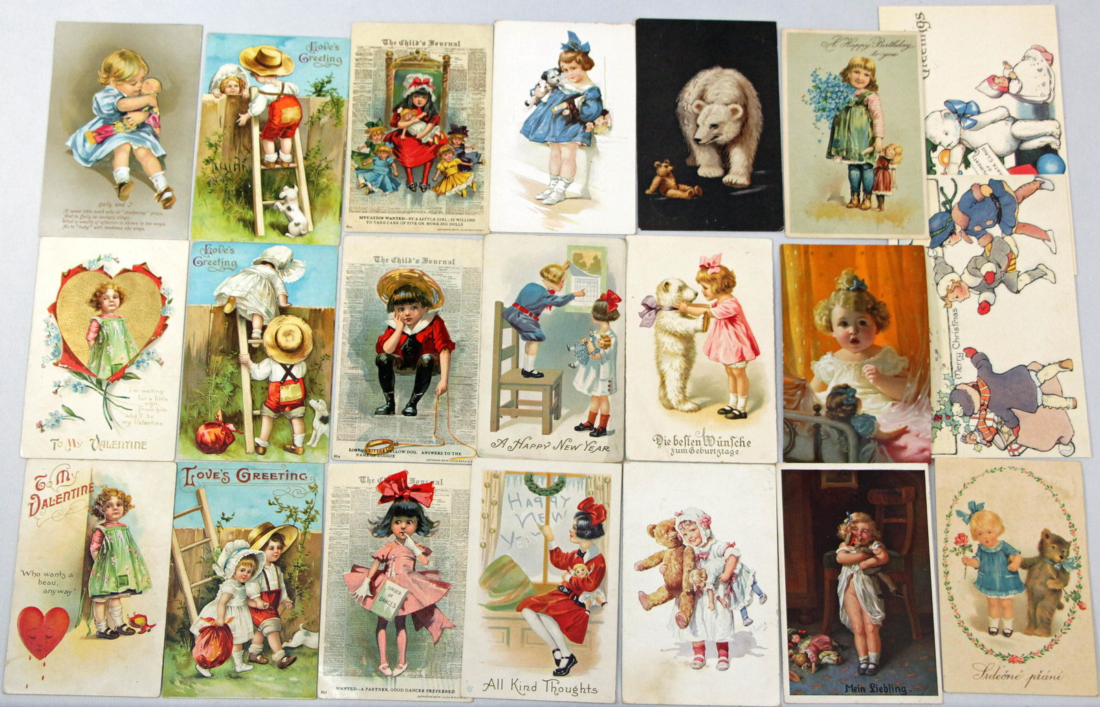 SIXTEEN VALENTINE POST CARDS, 1900s (1 of 2)
