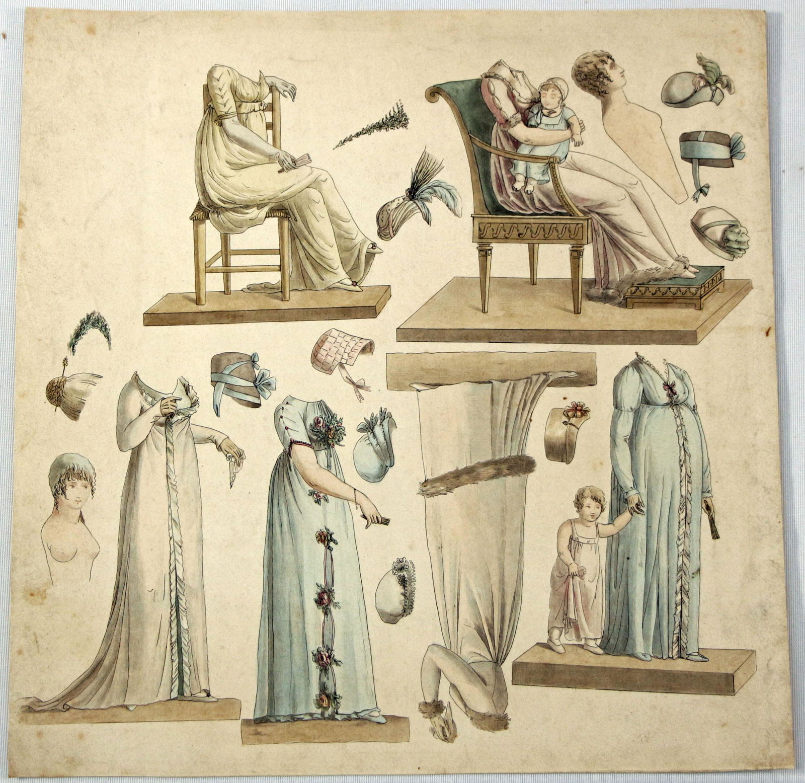 UNCUT 1800s PAPER DOLL (1 of 1)