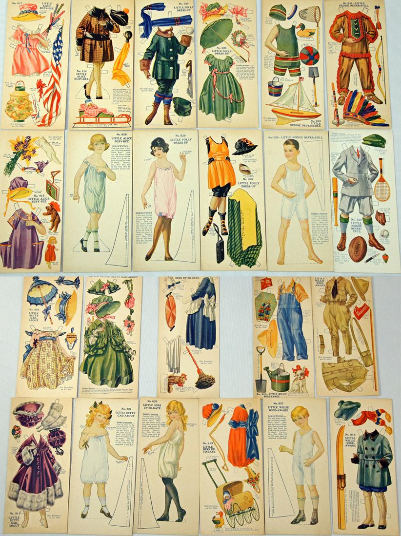 SIX UNCUT PAPER DOLLS BY AMERICAN COLORTYPE (1 of 3)
