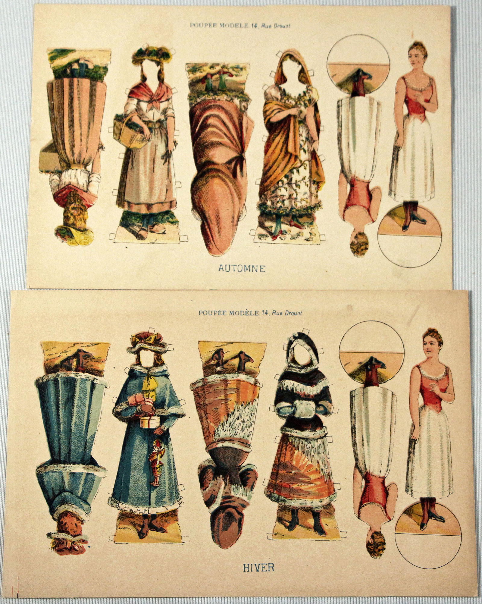 TWO FRENCH UNCUT PAPER DOLLS FROM "LA POUPEE MODELE" (1 of 1)