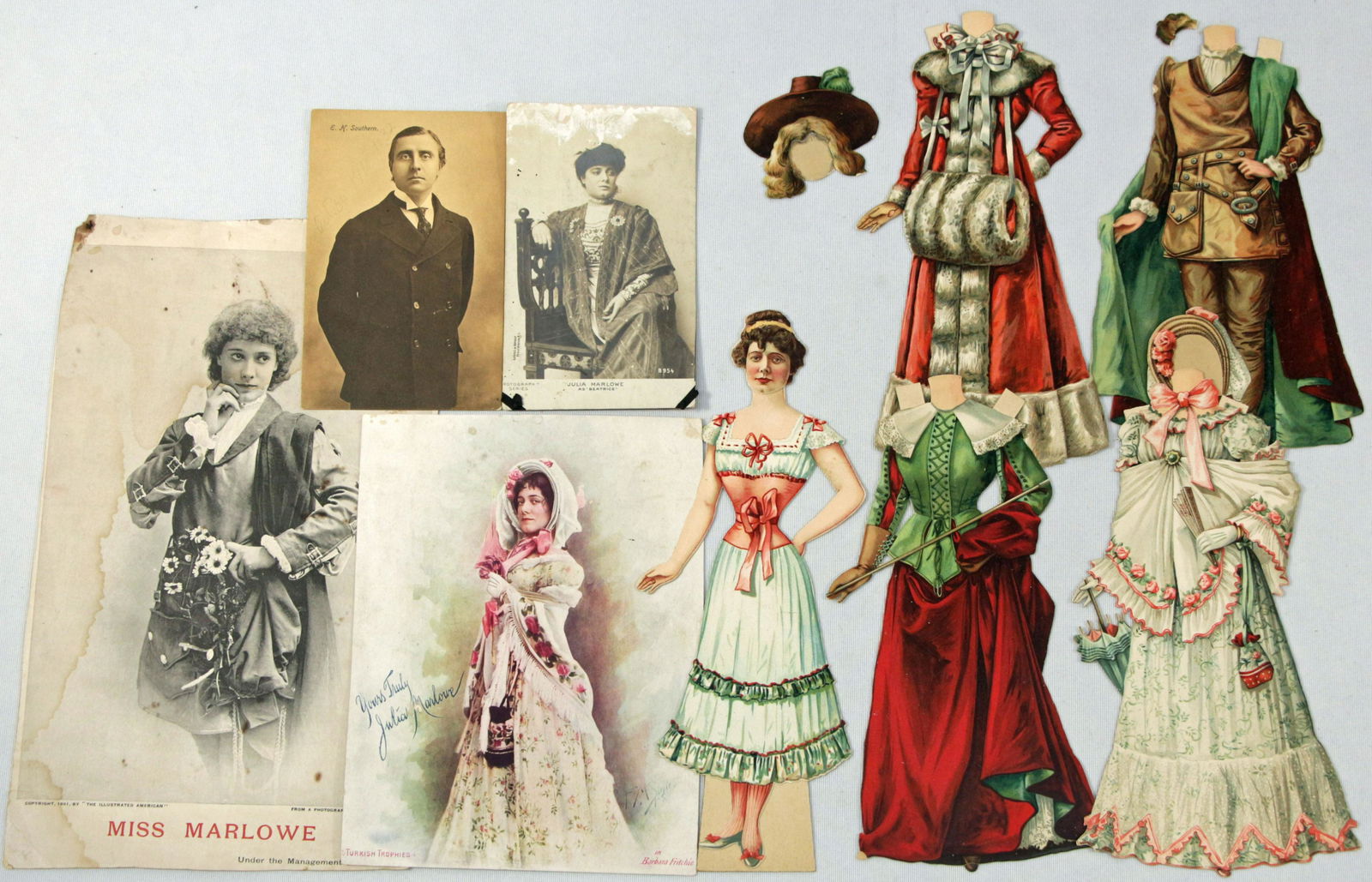 JULIA MARLOWE, ENGLISH PAPER DOLL SET BY RAPHAEL TUCK (1 of 2)