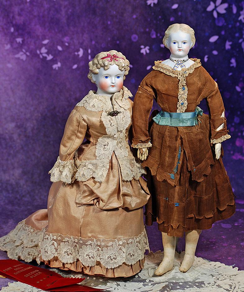 GERMAN BISQUE DOLL WITH SCULPTED HAIR AND BODICE BY C. F. KLING.  15 ½”.  Bisque (1 of 2)