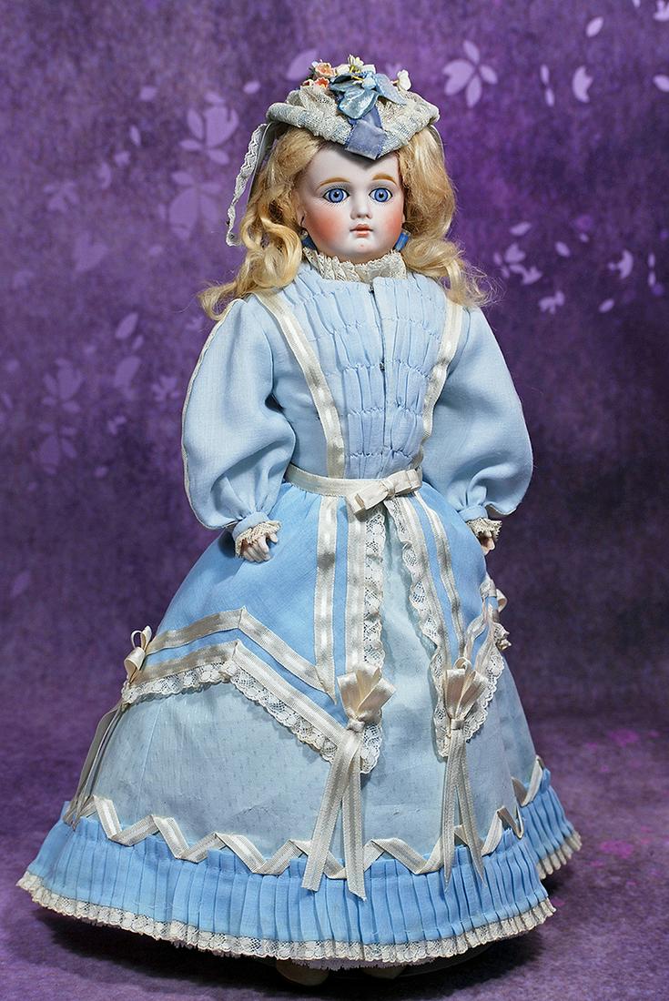 BEAUTIFUL SONNEBERG BISQUE FASHION DOLL.  18”.  Marks: 7.  Bisque swivel head on bisque (1 of 2)