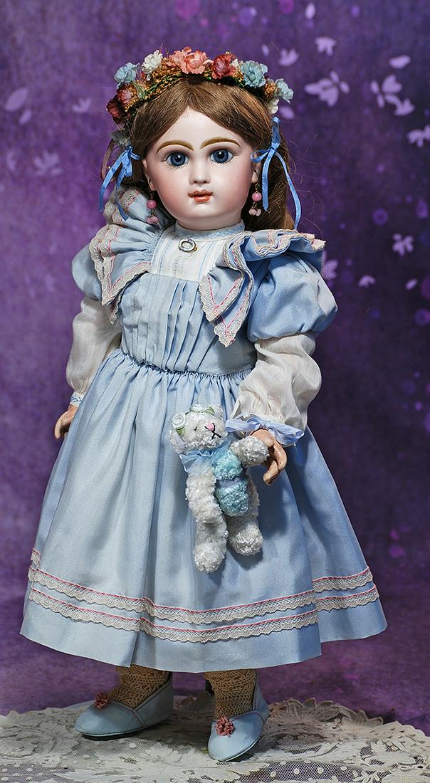 FRENCH BISQUE BEBE BY JUMEAU.  19”.  Marks: Depose Tete Jumeau Bte SGDG 8.  Bisque socket (1 of 2)