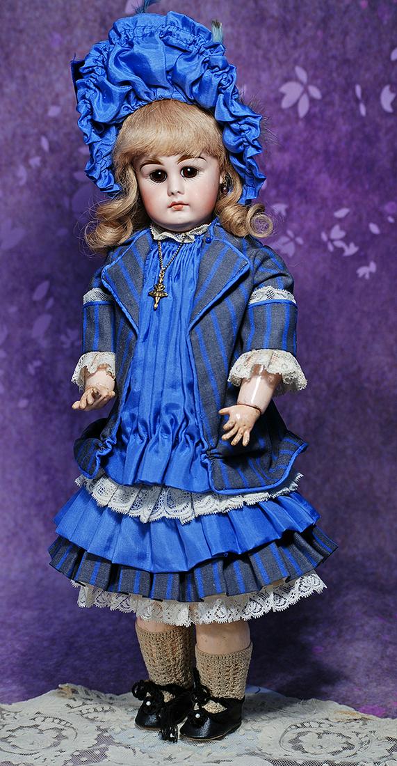 GERMAN BISQUE CLOSED-MOUTH SONNEBERG DOLL BY MYSTERY MAKER.  17”.  Marks: TR 807.  Bisque (1 of 2)