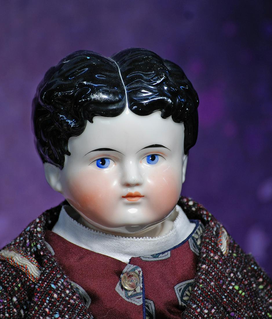 GERMAN PORCELAIN DOLL BY ALT, BECK & GOTTSCHALK.  23”.  Porcelain shoulderhead with short (1 of 2)
