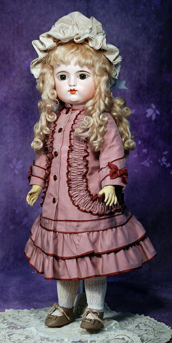 FRENCH BISQUE EDEN BEBE BY FLEISCHMANN & BLODEL.  23”.  Marks: Eden Bebe Paris M.  Bisque (1 of 3)