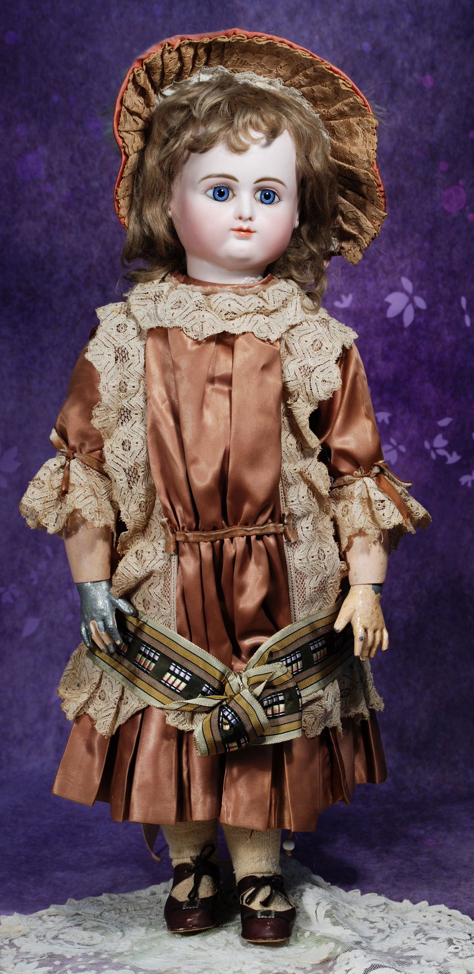 FRENCH BISQUE “P.D.” BEBE BY PETIT & DUMOUTIER.  22”.  Marks: P. 4 D.  Bisque (1 of 3)