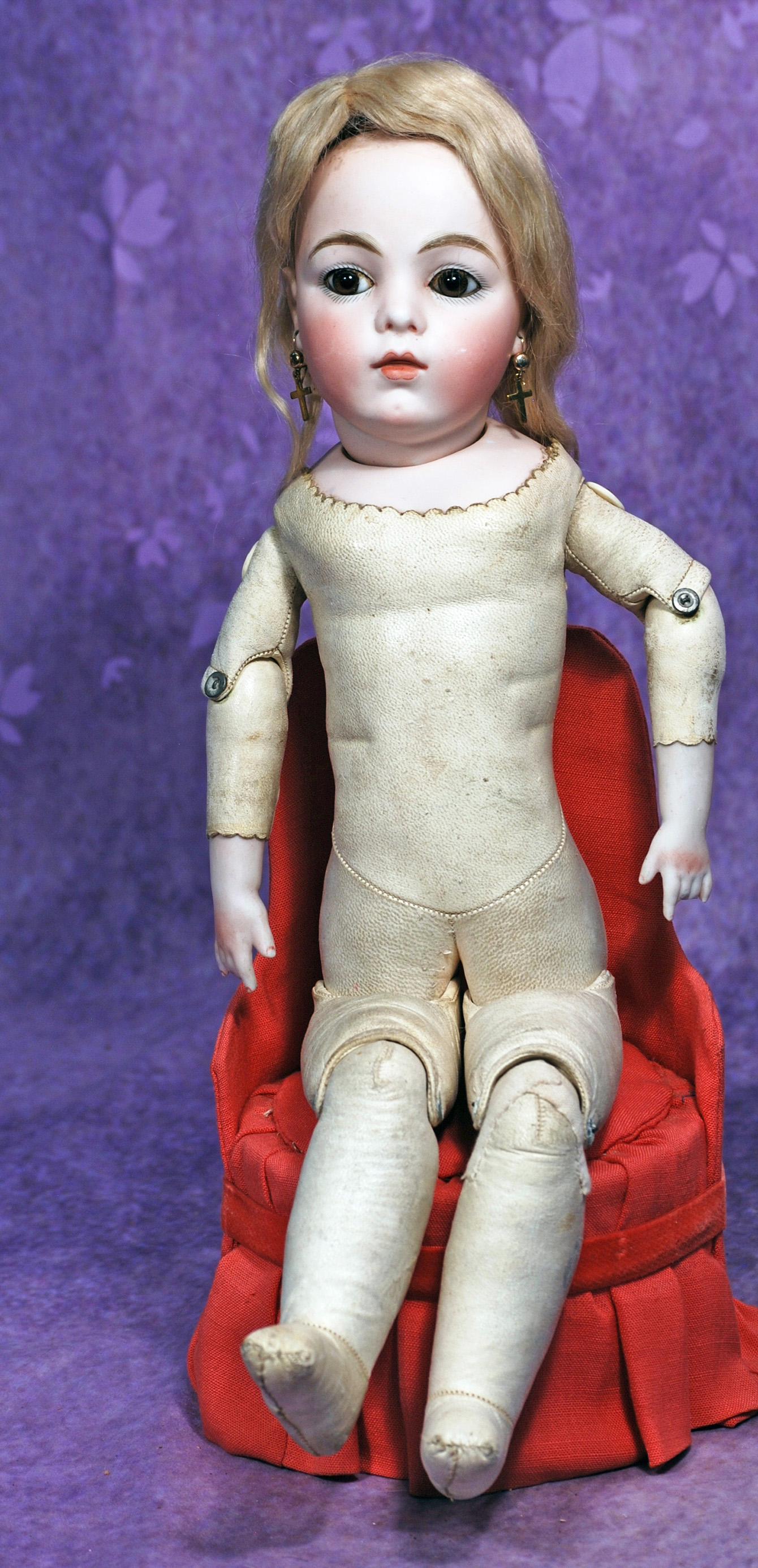 FRENCH BISQUE BEBE BRU JNE BY LEON CASIMIR BRU.  16 ½”.  Marks: Bru Jne 5 (head); (1 of 2)