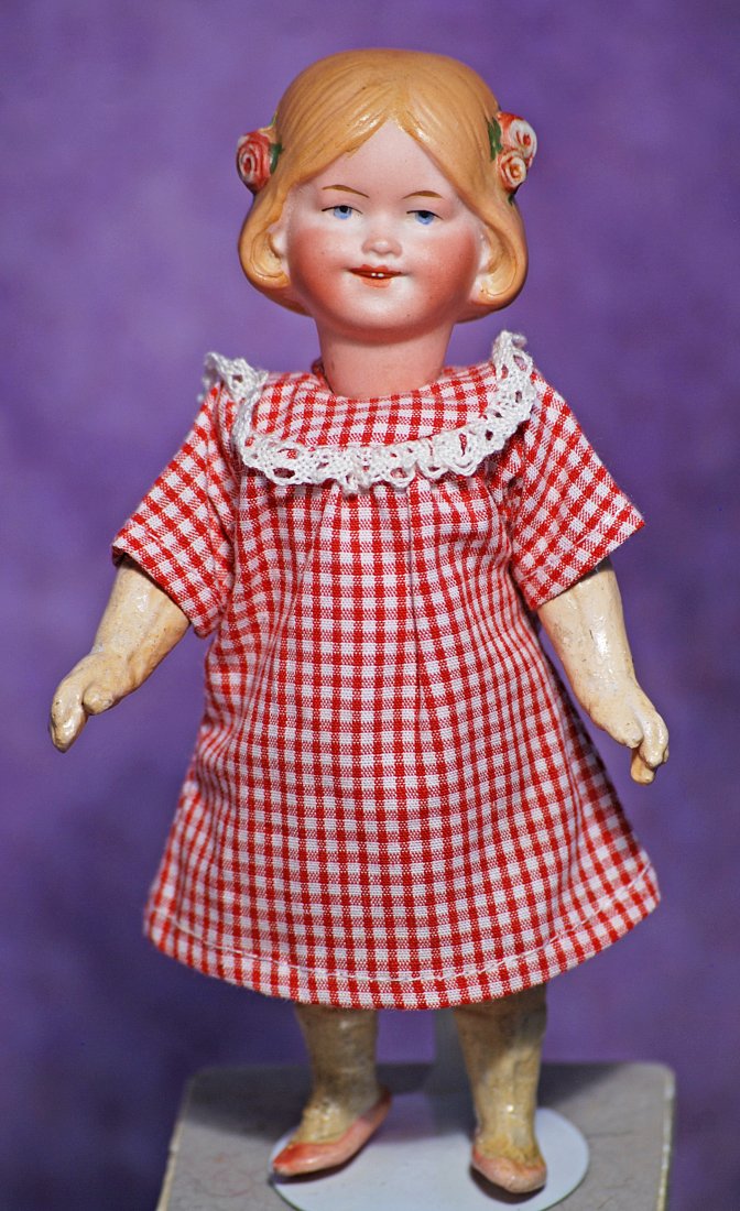 TINY GERMAN BISQUE CHARACTER DOLL BY GOEBEL (1 of 1)
