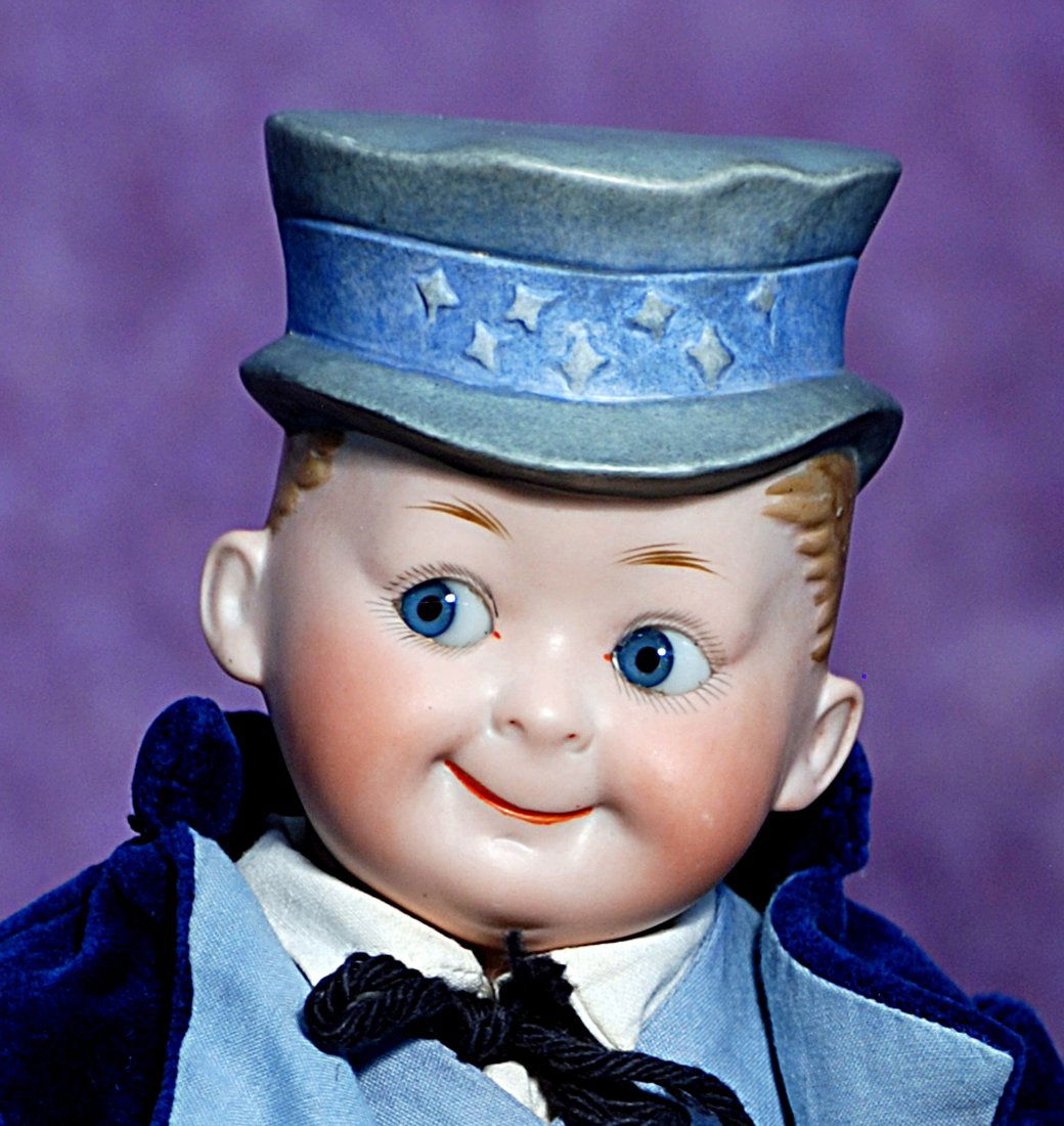 GERMAN BISQUE UNCLE SAM GLASS-EYED GOOGLY BY HANDWERCK (1 of 2)