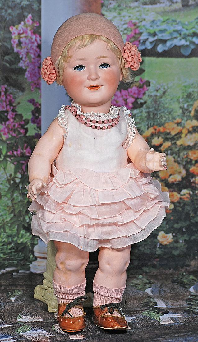 GERMAN BISQUE PORTRAIT DOLL OF PRINCESS ELIZABETH BY SCHOENAU & HOFFMEISTER. 16”. Marks:: GERMAN BISQUE PORTRAIT DOLL OF PRINCESS ELIZABETH BY SCHOENAU & HOFFMEISTER. 16”. Marks: Porzellanfabrick Burggrub Princess Elizabeth 3 1/ 2 made in Germany DRGM. Bisque socket head with rounded